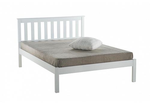 5ft King Size Denby White Wood Painted Shaker Style Bed Frame 1